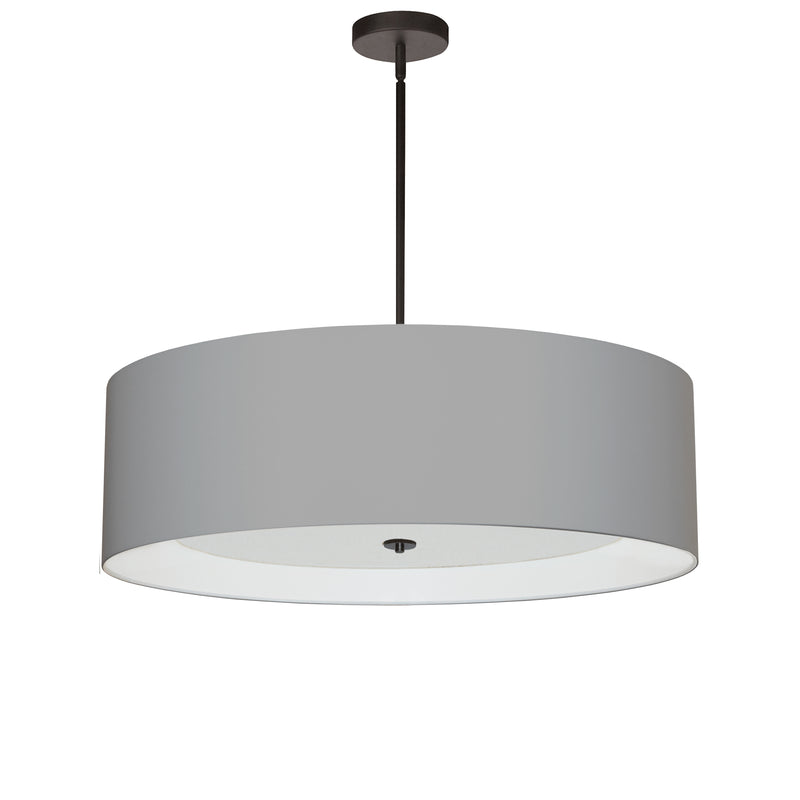 Dainolite 4 Light Incandescent Pendant Matte Black with Gray Shade HEL-304P-MB-GRY