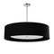 Dainolite 4 Light Polished Chrome Helena Pendant with Black Shade and White Fabric Diffuser HEL-344P-PC-BW