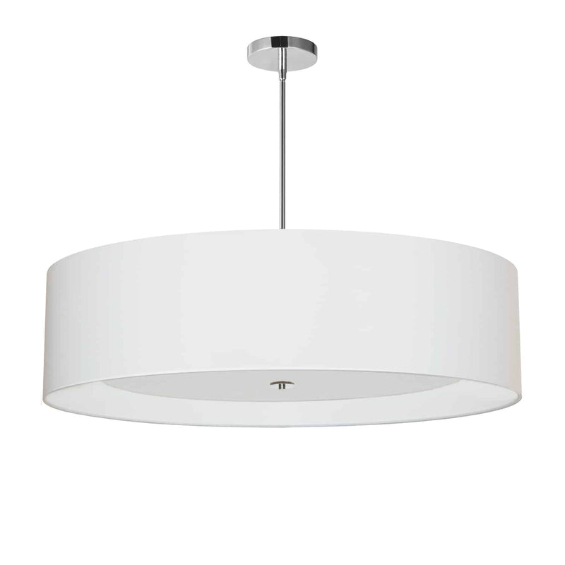 Dainolite 4 Light Polished Chrome Helena Pendant with White Shade and White Fabric Diffuser HEL-344P-PC-WH