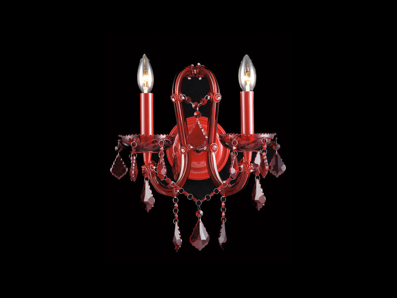 Avenue Lighting Crimson Blvd. 2 Light Red Crystal Wall Sconce Wall Sconce Red Crystal HF1041-RED