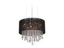 Avenue Lighting Beverly Dr. Collection Round Black Silk String Shade And Crystal Dual Mount Dual Mount/Flush & Hanging Black Silk String HF1500-BLK