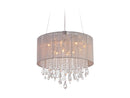 Avenue Lighting Beverly Dr. Collection Round Taupe Silk String Shade And Crystal Dual Mount Dual Mount/Flush & Hanging Taupe Silk String HF1502-TP