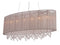 Avenue Lighting Beverly Dr. Collection Oval Taupe Silk String Shade And Crystal Dual Mount Hanging Chandelier Taupe Silk String HF1503-TP