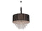 Avenue Lighting Vineland Ave. Collection Black Lined Silk String Shade And Crystal Hanging Fixture Hanging Chandelier Black Silk String HF1506-BLK