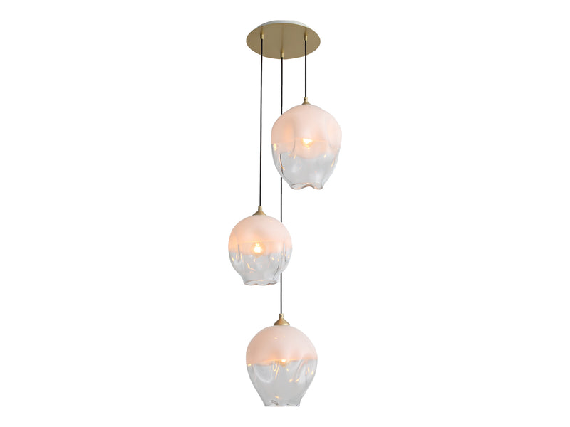 Avenue Lighting Sonoma Ave. Collection 3 Light Pendant Cluster Brushed Brass HF8143-BB-WH