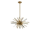 Avenue Lighting Palisades Ave. Collection Hanging Chandelier Antique Brass With Champagne Glass HF8201-AB