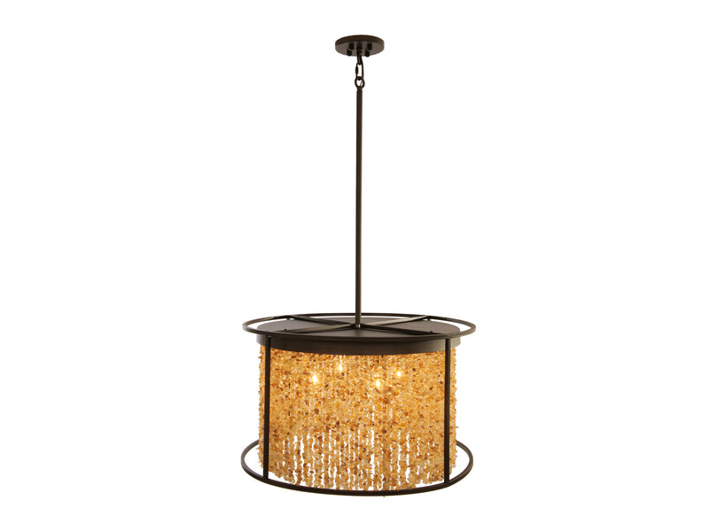 Avenue Lighting Soho Collection Hanging Chandelier Dark Bronze / Citrine Stones HF9003-DBZ