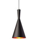 Dainolite 1 Light Incan Pendant Black W/Gold Pebbled Interior HKI-81P-BK