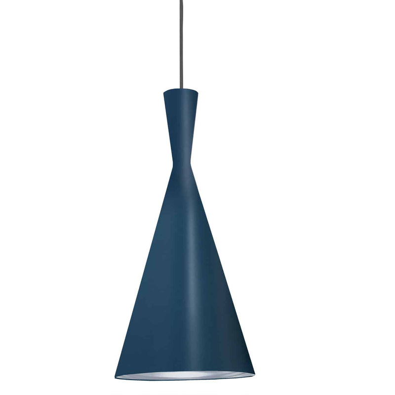 Dainolite 1 Light Incan Pendant Blue Silver Pebbled Interior HKI-81P-BL-SV