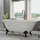 Cambridge Plumbing Acrylic Double Ended Clawfoot Bathtub 70" x 30" No Drillings BRZ Feet