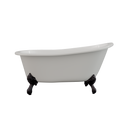 Cambridge Plumbing Cast Iron Slipper Clawfoot Tub 61"x30" No Faucet Drillings BRZ Feet