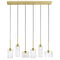 Dainolite 6 Light Halogen Horizontal Pendant Aged Brass with Clear Glass IC-286P-AGB