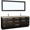 Design Element Moscony 84" Double Sink Vanity Set in Espresso