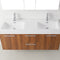 Modern Fittings Midori 54" Double Bath Vanity Top and Integrated Square Sinks Faucets