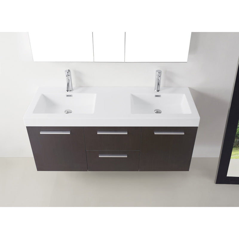 Modern Fittings Midori 54" Double Bath Vanity with Top and Integrated Square Sinks