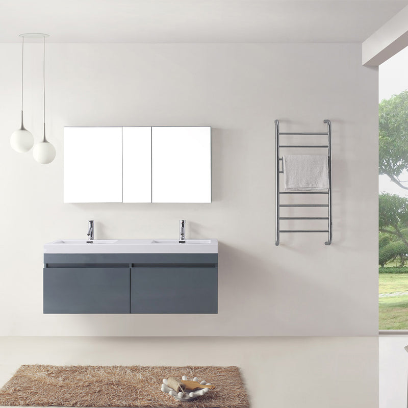 Modern Fittings Zuri 55" Double Bath Vanity Top and Integrated Square Sinks