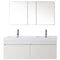 Modern Fittings Zuri 55" Double Bath Vanity Top and Integrated Square Sinks Faucets