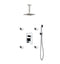 KubeBath Aqua Piazza Brass Shower Set with 8" Ceiling Mount Square Rain Shower Handheld and 4 Body Jets CR2004JHH3V