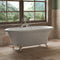 Cambridge Plumbing Cast Iron Double Ended Clawfoot Tub 67" x 30" 7" Drillings and PC Feet