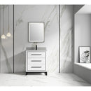 Alma Vanity Alma Kathyia 30" Free Standing Vanity Gray Stone Top with Porcelain Sink Matte Black Hardware K1-30-WH