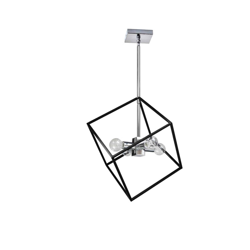 Dainolite 4 Light Pendant Polished Chrome & Matte Black Finish KAP-144P-PC-MB