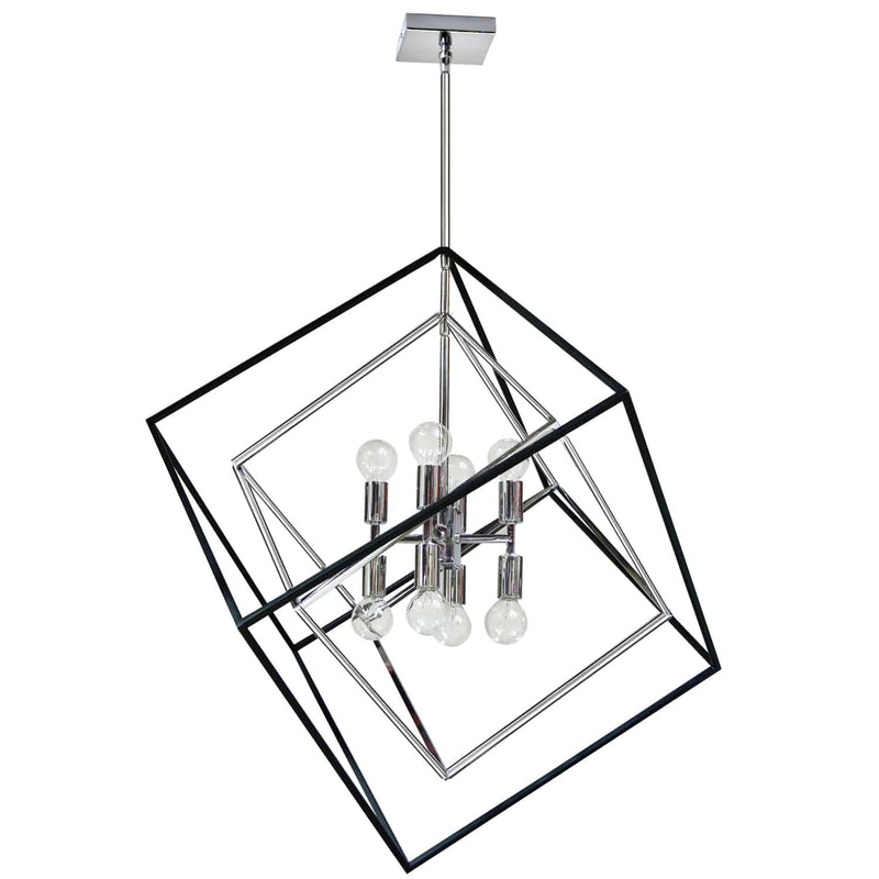 Dainolite 8 Light Pendant Polished Chrome & Matte Black Finish KAP-278P-PC-MB