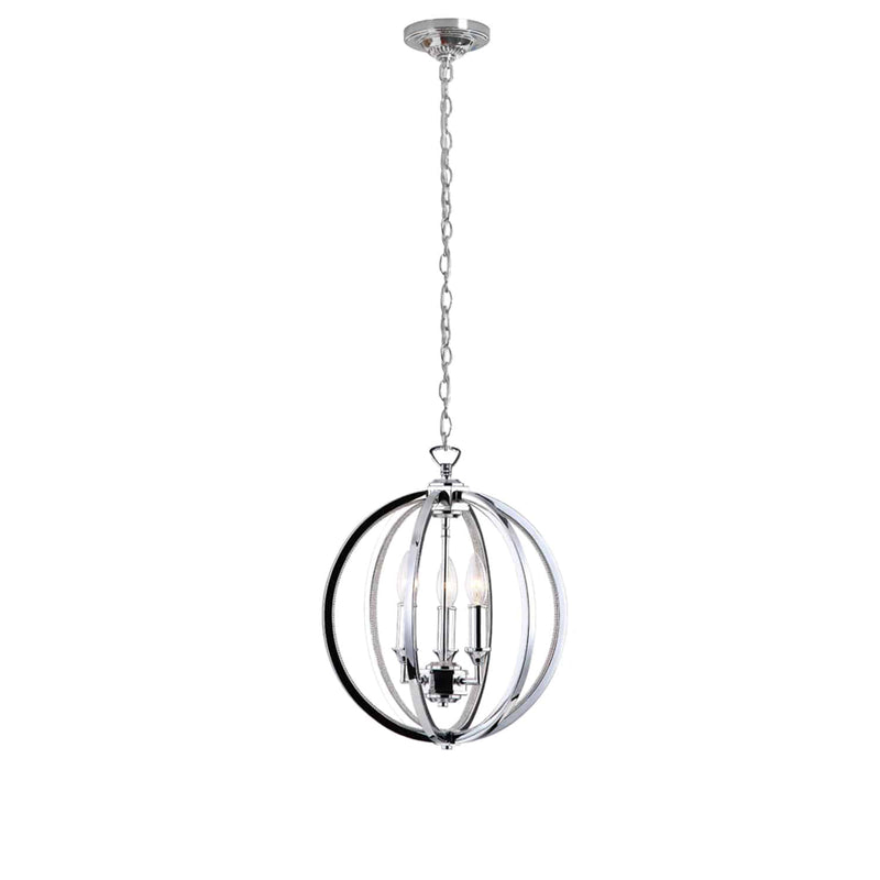 Dainolite 3 Light Chandelier Polished Chrome with Jeweled Accents KAR-143C-PC