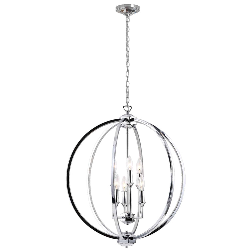 Dainolite 6 Light Fixture Polished Chrome with Jewelled Accents KAR-246C-PC