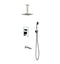 KubeBath Aqua Piazza Brass Shower Set with 8" Ceiling Mount Square Rain Shower Handheld and Tub Filler CR200HHTF3V