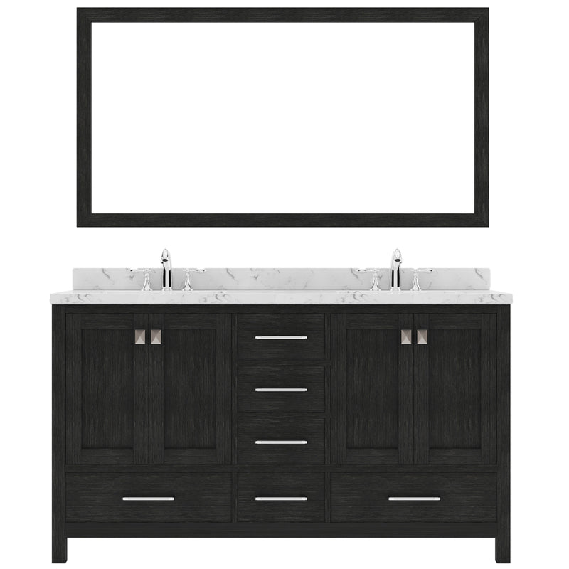 Modern Fittings Caroline Premium 60" Double Bath Vanity with Cultured Marble Quartz Top and Round Sinks