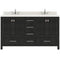 Modern Fittings Caroline Premium 60" Double Bath Vanity with Dazzle Quartz Top and Round Sinks with Zebra Gray