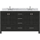 Modern Fittings Caroline Premium 60" Double Bath Vanity with Marble Top and Round Sinks