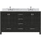 Modern Fittings Caroline Premium 60" Double Bath Vanity with Marble Top and Round Sinks