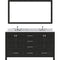 Modern Fittings Caroline Premium 60" Double Bath Vanity with Marble Top and Round Sinks