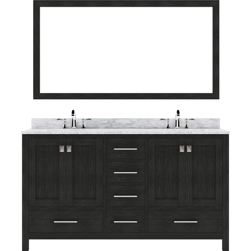 Modern Fittings Caroline Premium 60" Double Bath Vanity with Marble Top and Round Sinks