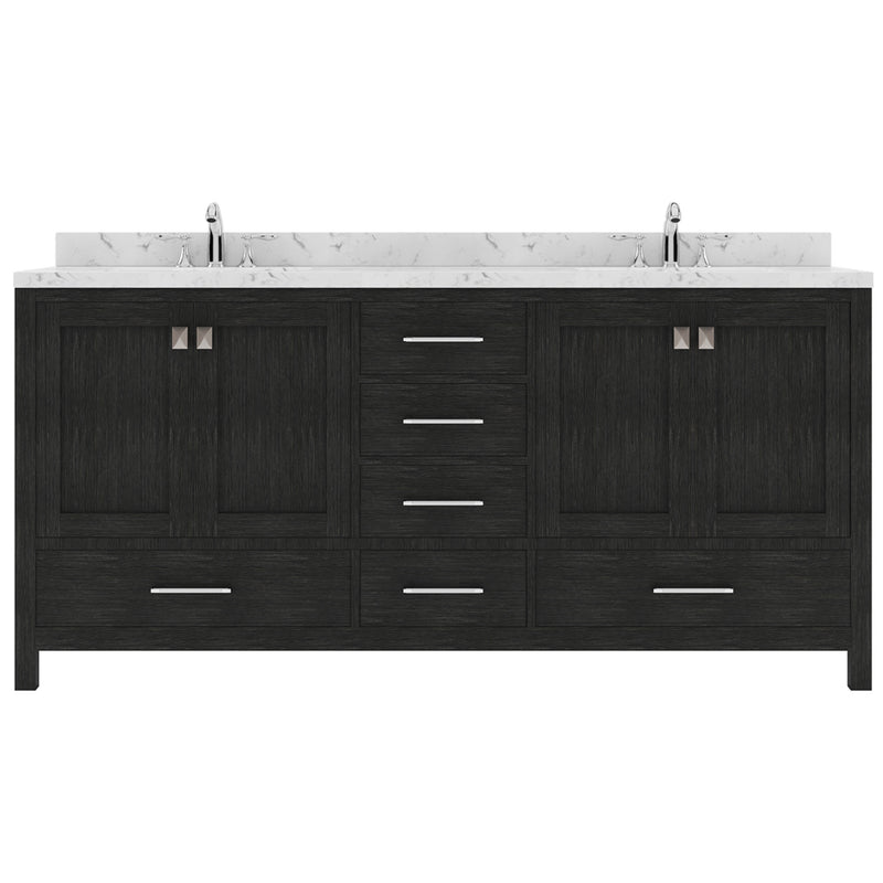 Modern Fittings Caroline Premium 72" Double Bath Vanity with Cultured Marble Quartz Top and Round Sinks