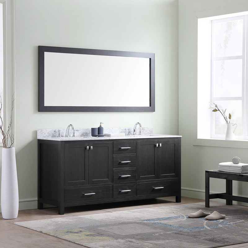 Modern Fittings Caroline Premium 72" Double Bath Vanity with Marble Top and Square Sinks