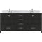 Modern Fittings Caroline Premium 72" Double Bath Vanity with Marble Top and Square Sinks