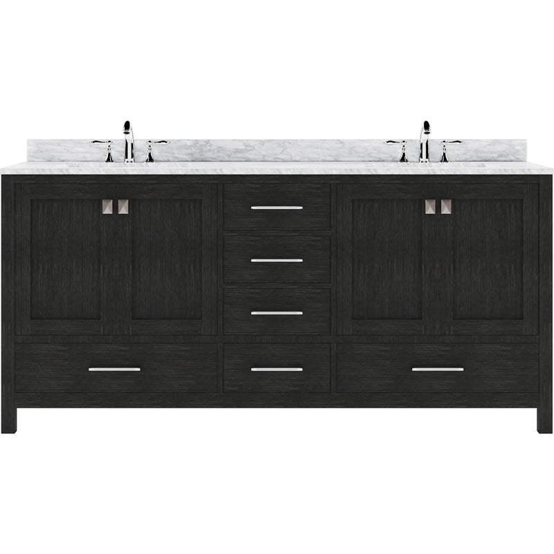 Modern Fittings Caroline Premium 72" Double Bath Vanity with Marble Top and Square Sinks