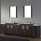 Modern Fittings Dior 110" Double Bath Vanity with Top and Integrated Square Sinks Faucets