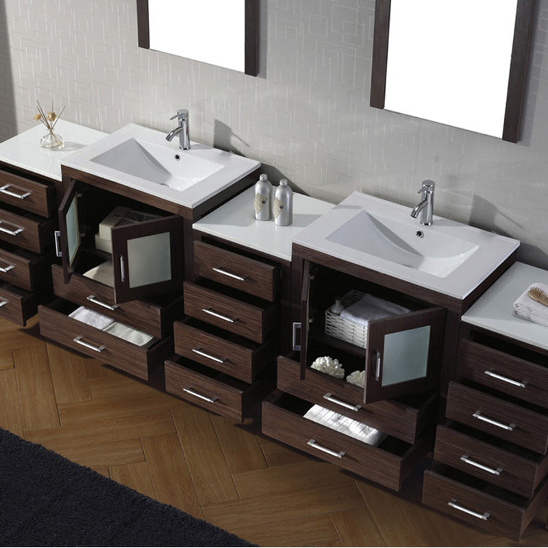 Modern Fittings Dior 110" Double Bath Vanity with Top and Integrated Square Sinks Faucets