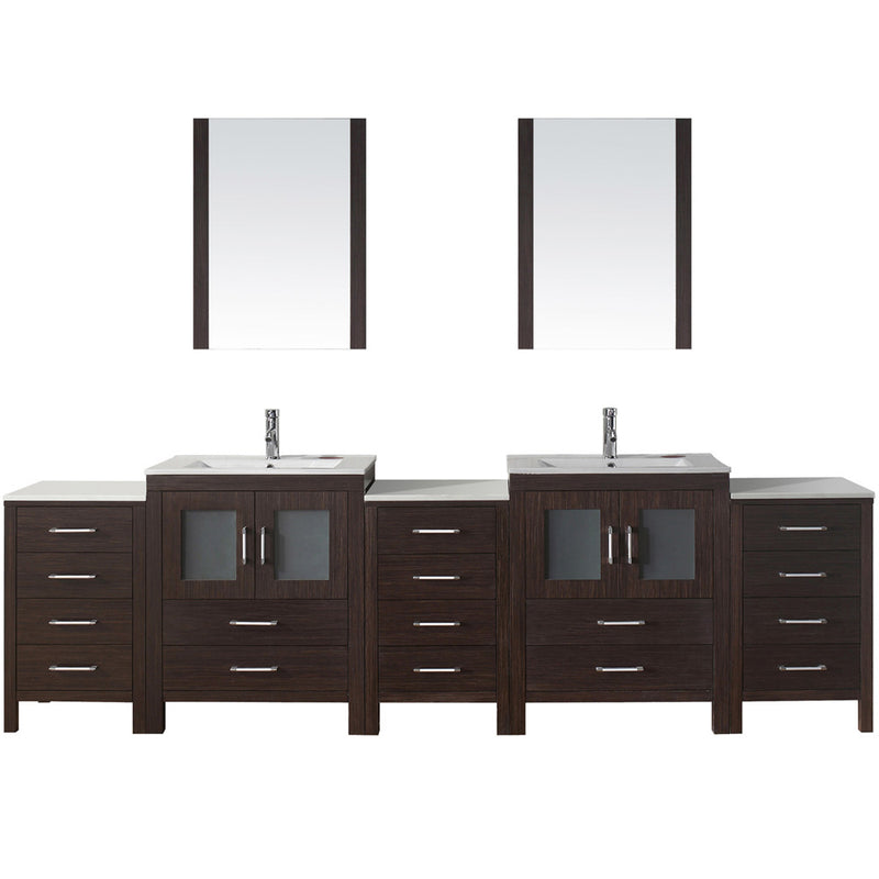 Modern Fittings Dior 110" Double Bath Vanity with Top and Integrated Square Sinks Faucets