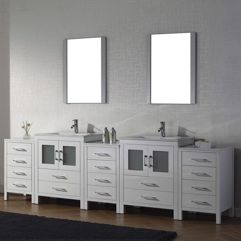 Modern Fittings Dior 110" Double Bath Vanity with Top and Integrated Square Sinks Faucets