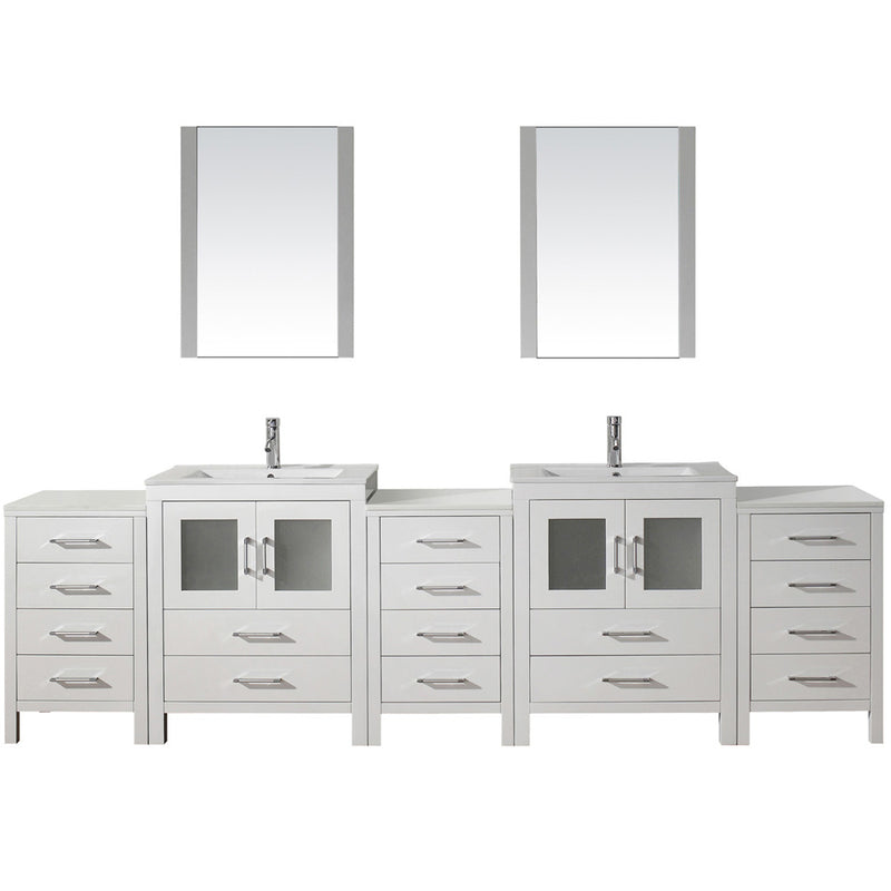 Modern Fittings Dior 110" Double Bath Vanity with Top and Integrated Square Sinks Faucets