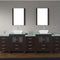 Modern Fittings Dior 110" Double Bath Vanity with Top and Square Sinks Faucets