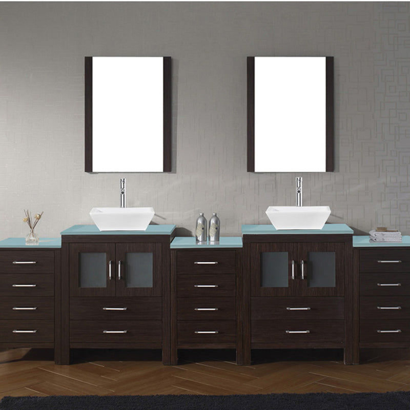 Modern Fittings Dior 110" Double Bath Vanity with Top and Square Sinks Faucets