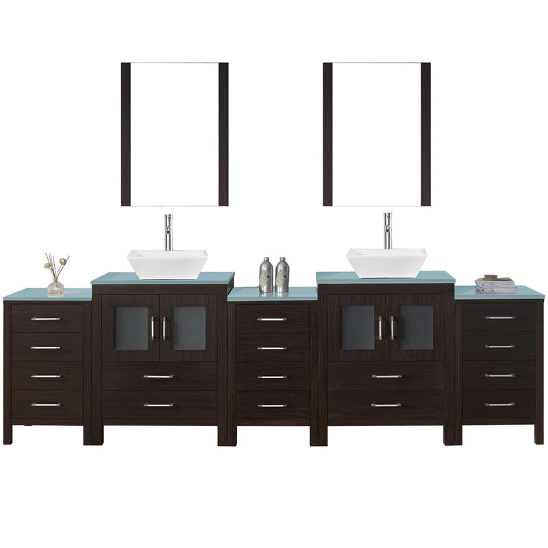 Modern Fittings Dior 110" Double Bath Vanity with Top and Square Sinks Faucets