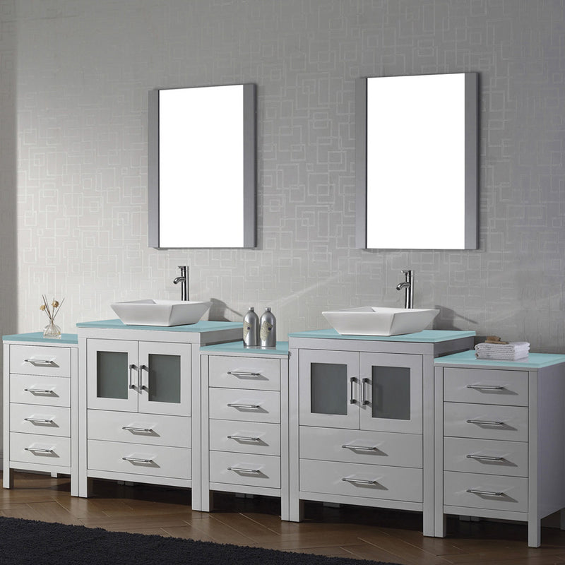 Modern Fittings Dior 110" Double Bath Vanity with Top and Square Sinks Faucets