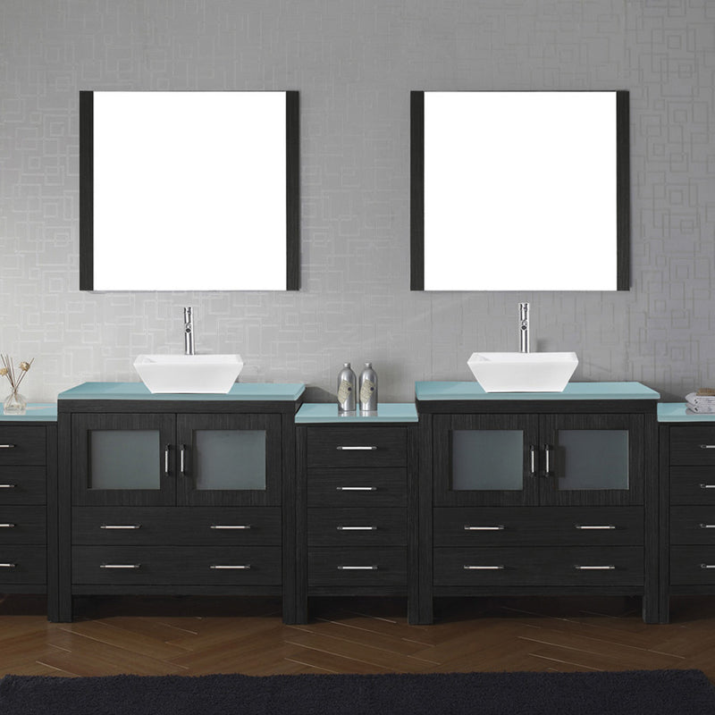 Modern Fittings Dior 110" Double Bath Vanity with Top and Square Sinks Faucets