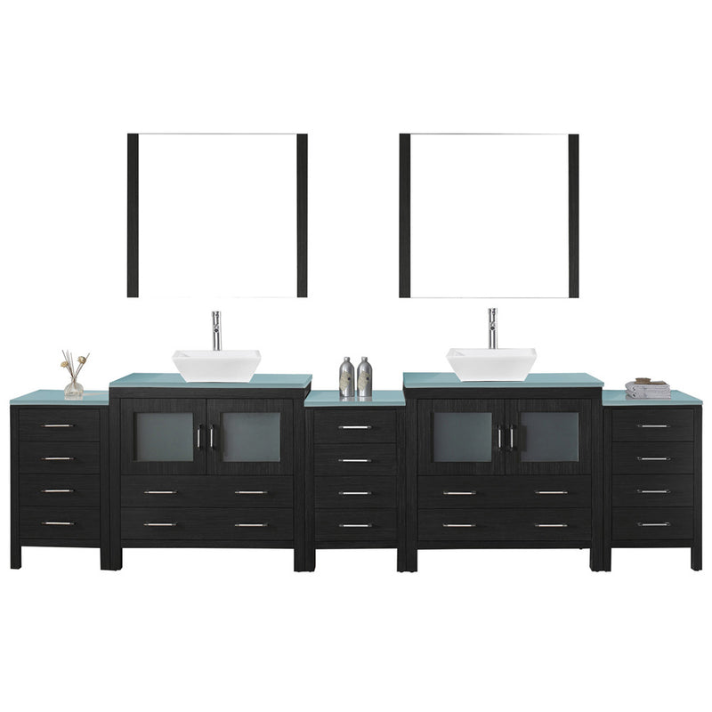 Modern Fittings Dior 110" Double Bath Vanity with Top and Square Sinks Faucets